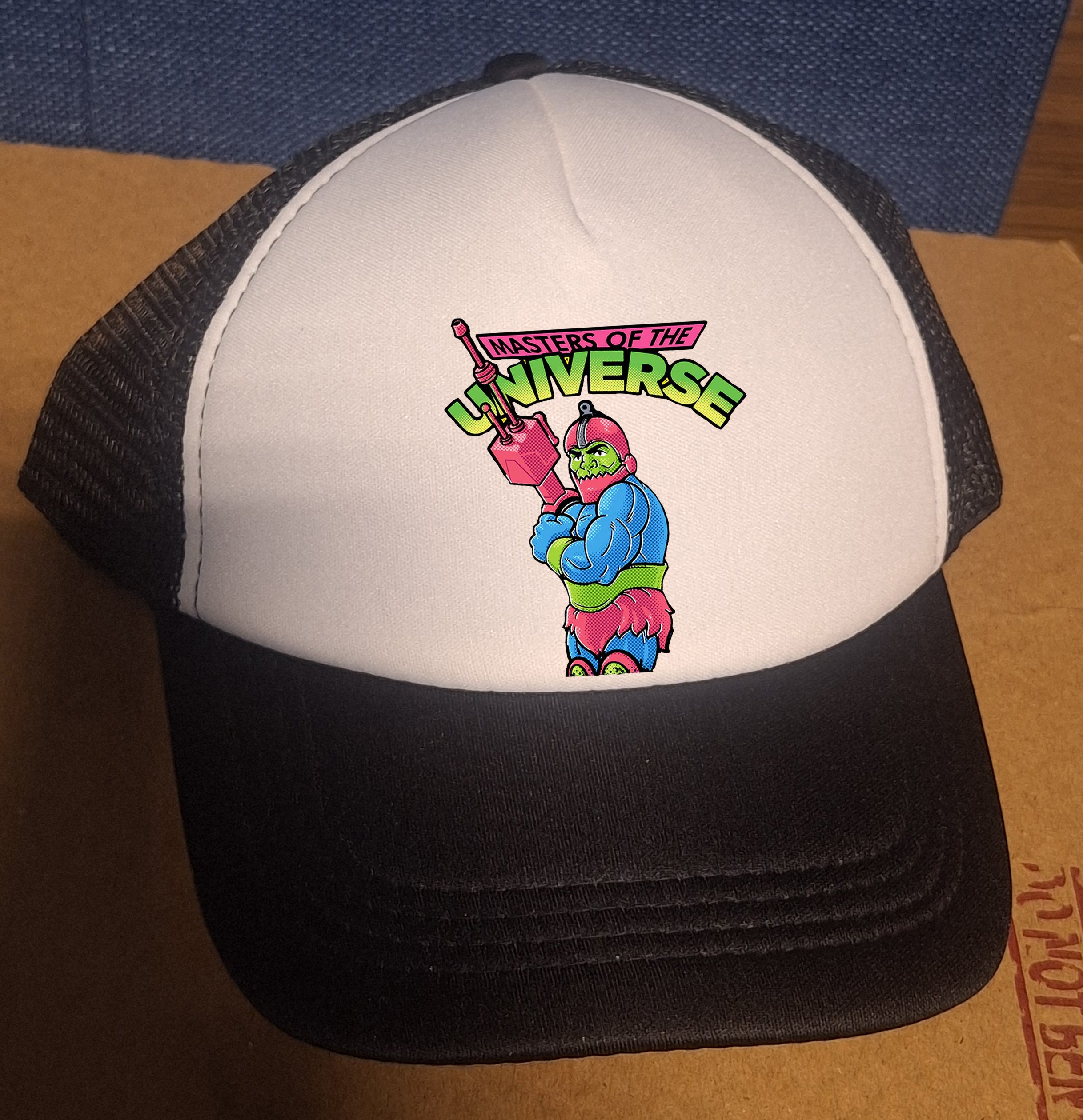 Adjustable Trucker Baseball Cap Featuring Trapjaw from Masters of the Universe MOTU