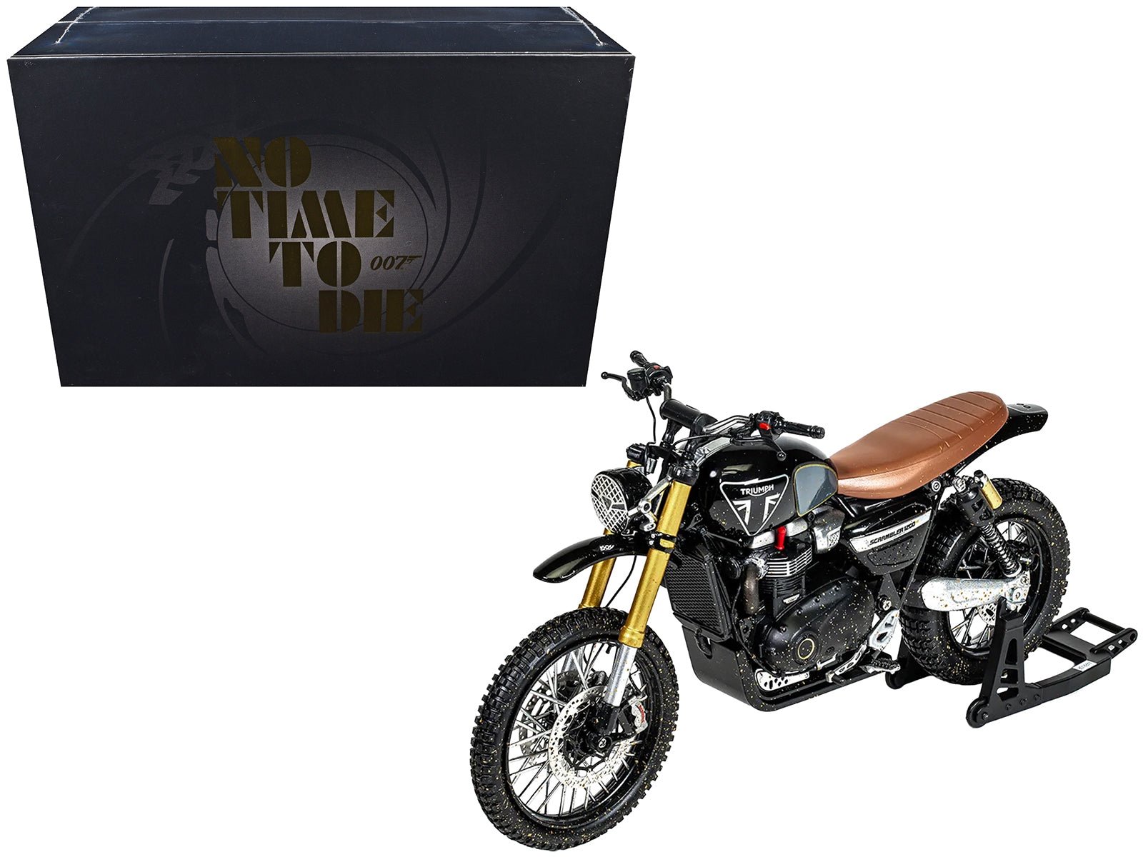 Triumph Scrambler 1200 XE Motorcycle Black (Dirty Version) James Bond 007 "No Time to Die" (2021) Movie Diecast Model Car by Corgi  free shipping USA