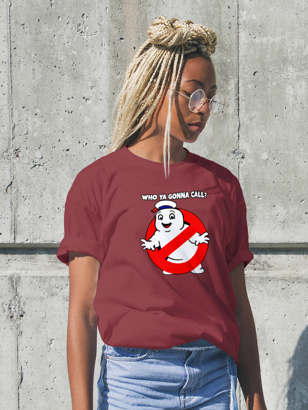 Who Ya Gonna Call Ghostbusters Marshmallow Man Mens T Shirt Gildan