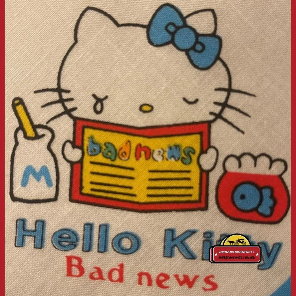 Vintage 1980s Hello Kitty Cotton Napkin Set 🎀 Pink Blue Yellow Sanrio NOS