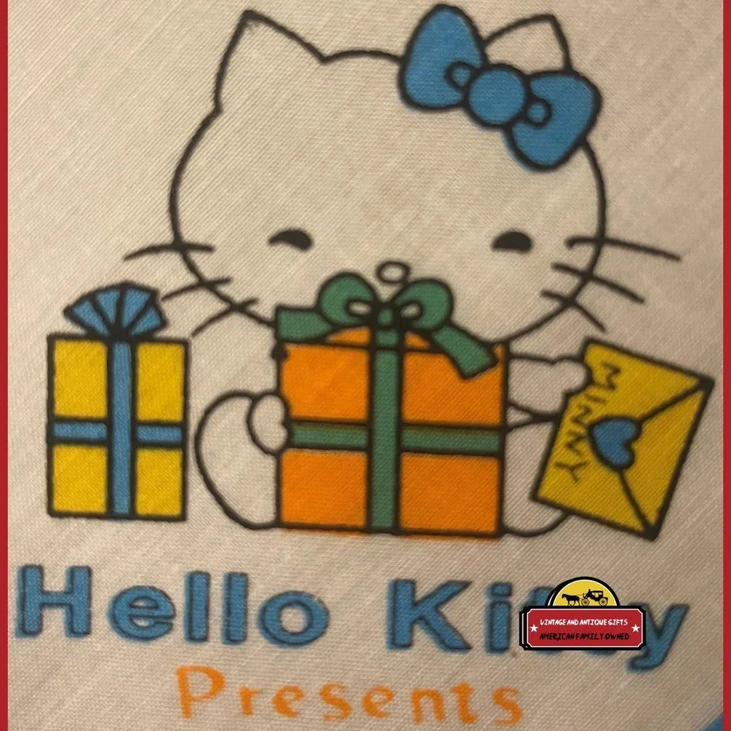 Vintage 1980s Hello Kitty Cotton Napkin Set 🎀 Pink Blue Yellow Sanrio NOS