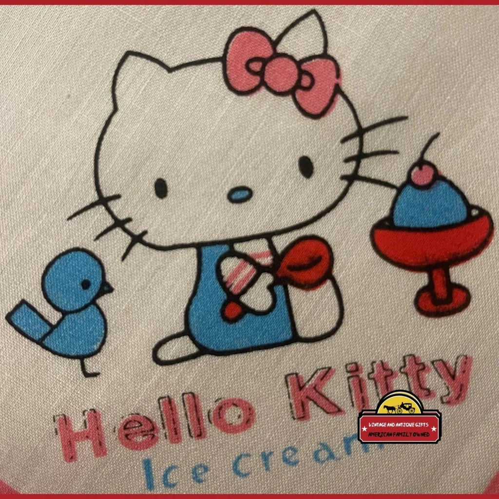 Vintage 1980s Hello Kitty Cotton Napkin Handkerchief 🎀 Pink - Sanrio Japan NOS