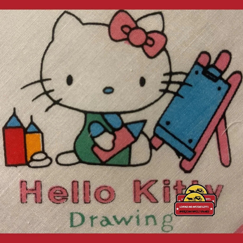 Vintage 1980s Hello Kitty Cotton Napkin Handkerchief 🎀 Pink - Sanrio Japan NOS