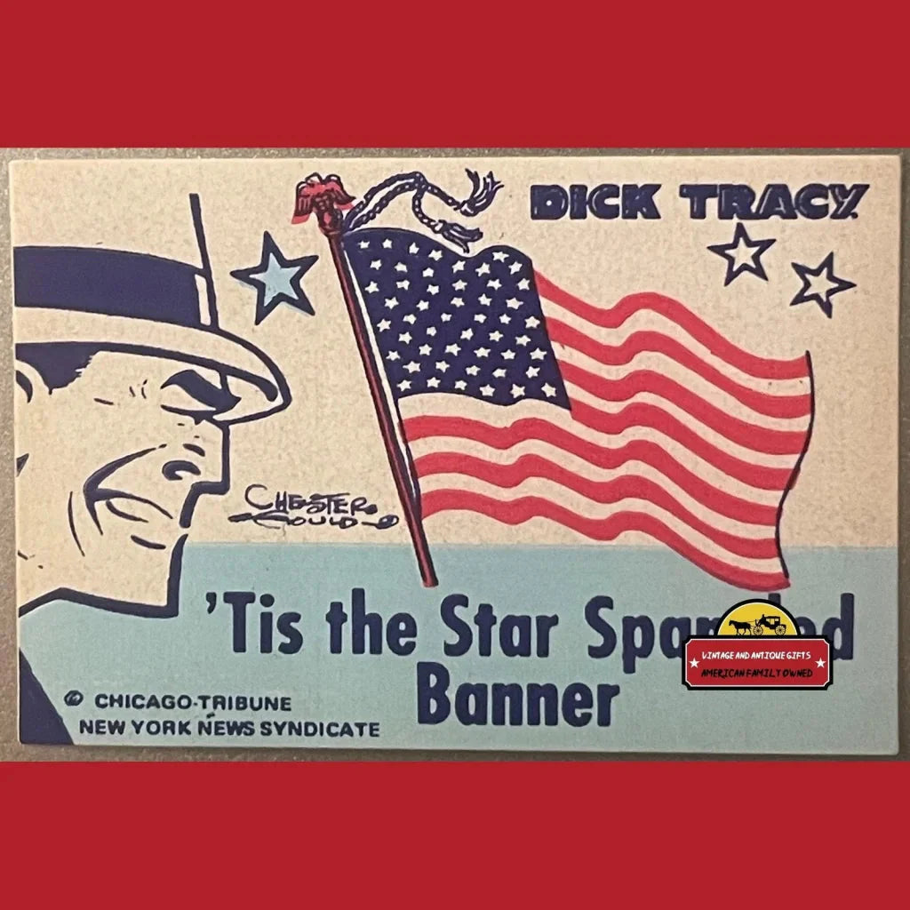 Vintage 1975 Patriotic Bicentennial Dick Tracy Stickers 🕵️ Chester Gould