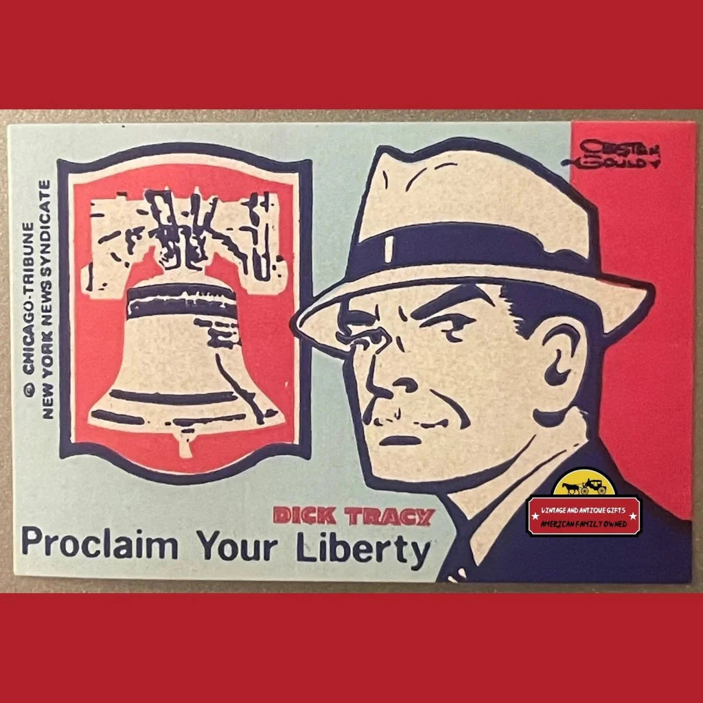 Vintage 1975 Patriotic Bicentennial Dick Tracy Stickers 🕵️ Chester Gould