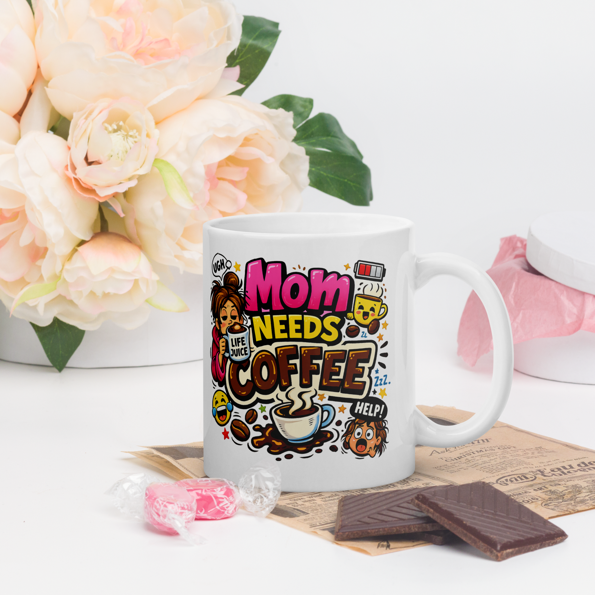 Funny Mom Needs Coffee Mug 11oz | Gift for Mother's Day